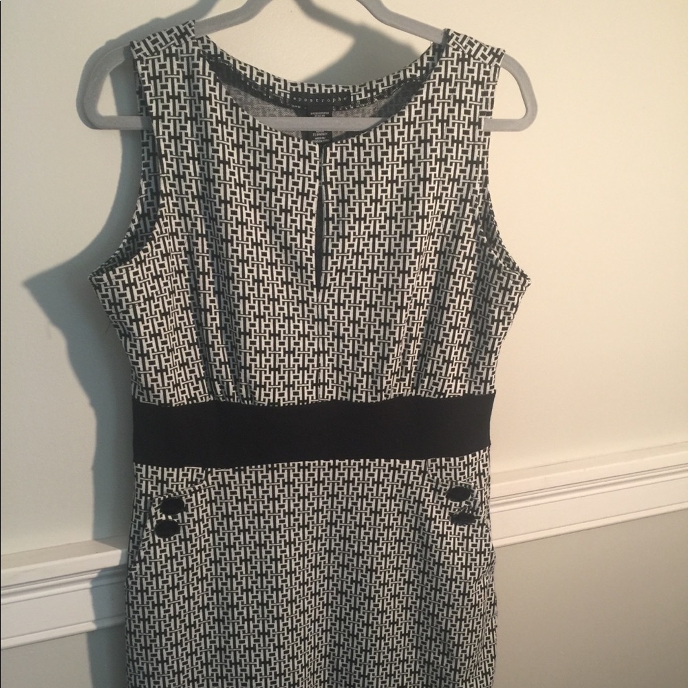 Apostrophe Black and White Dress
